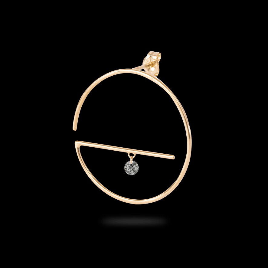 Pierced Earrings Loyal.e Paris | Floating Diamond Hoop Lower Earring M