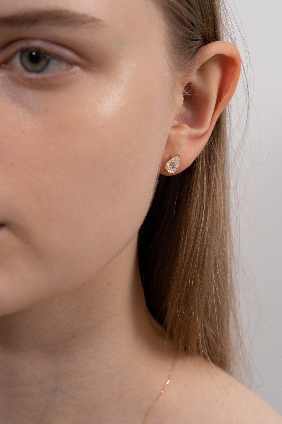 Pierced Earrings Loyal.e Paris | Facet 1Ct Pear Stud