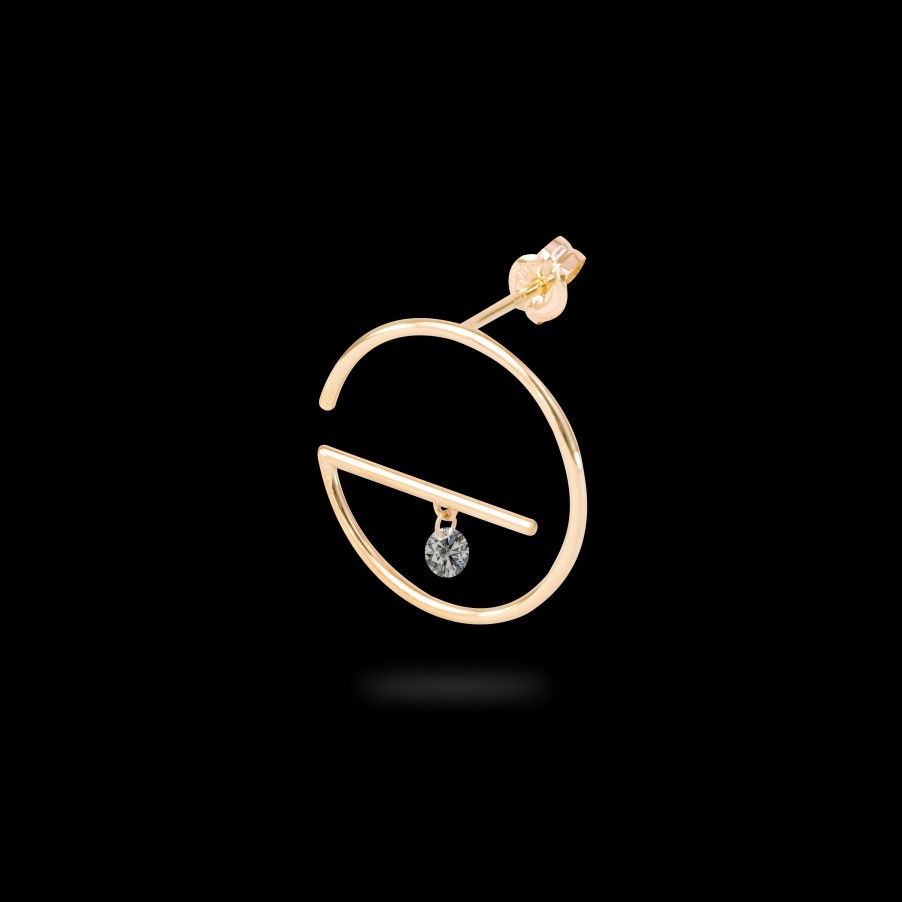 Pierced Earrings Loyal.e Paris | Floating Diamond Hoop Earring S