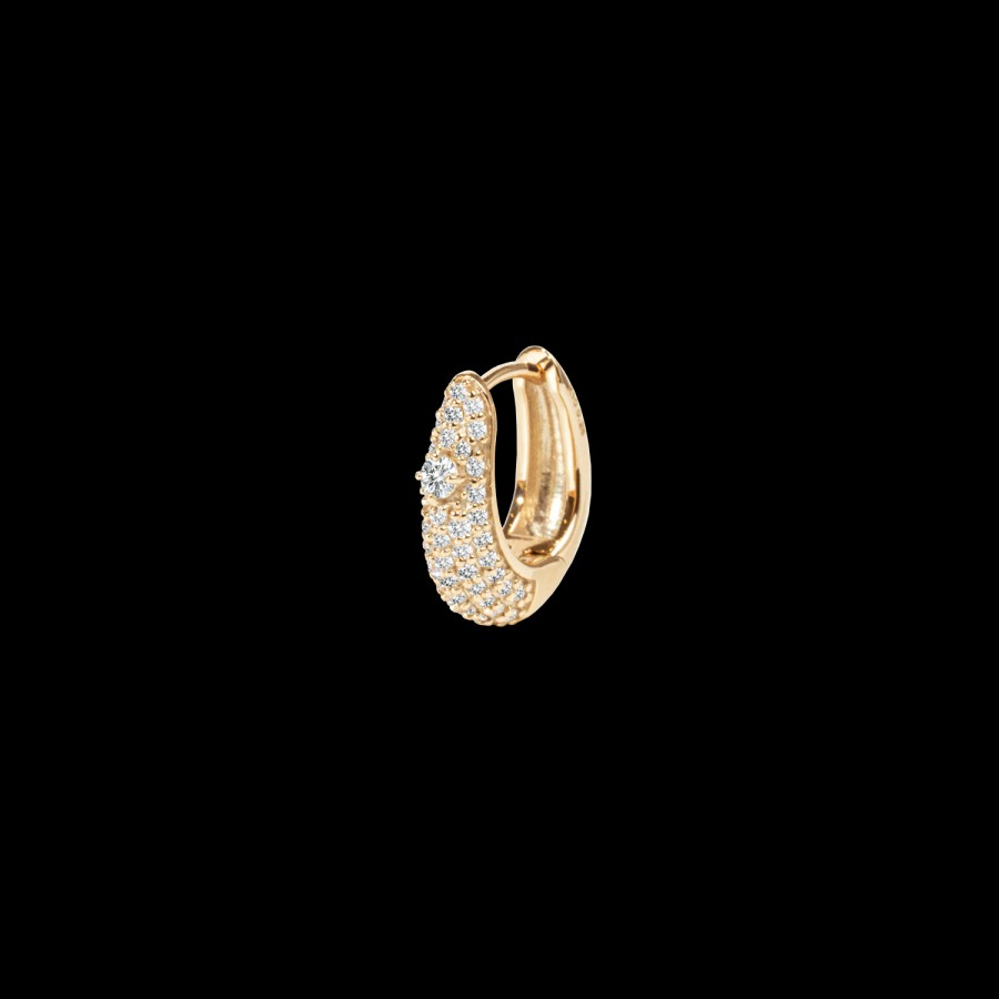 Pierced Earrings Loyal.e Paris | Drop Hoop Pave Earring M