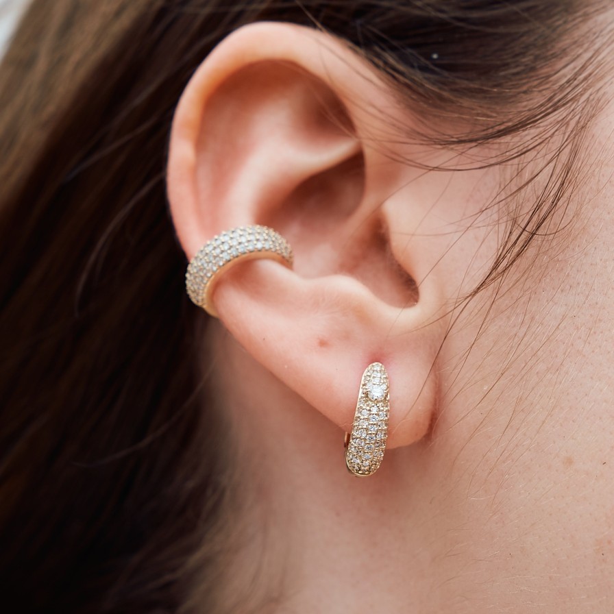 Pierced Earrings Loyal.e Paris | Drop Hoop Pave Earring M