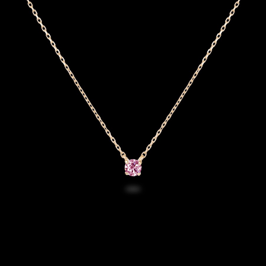 Necklace Loyal.e Paris | 0.1Ct Solitaire Pink Diamond Necklace