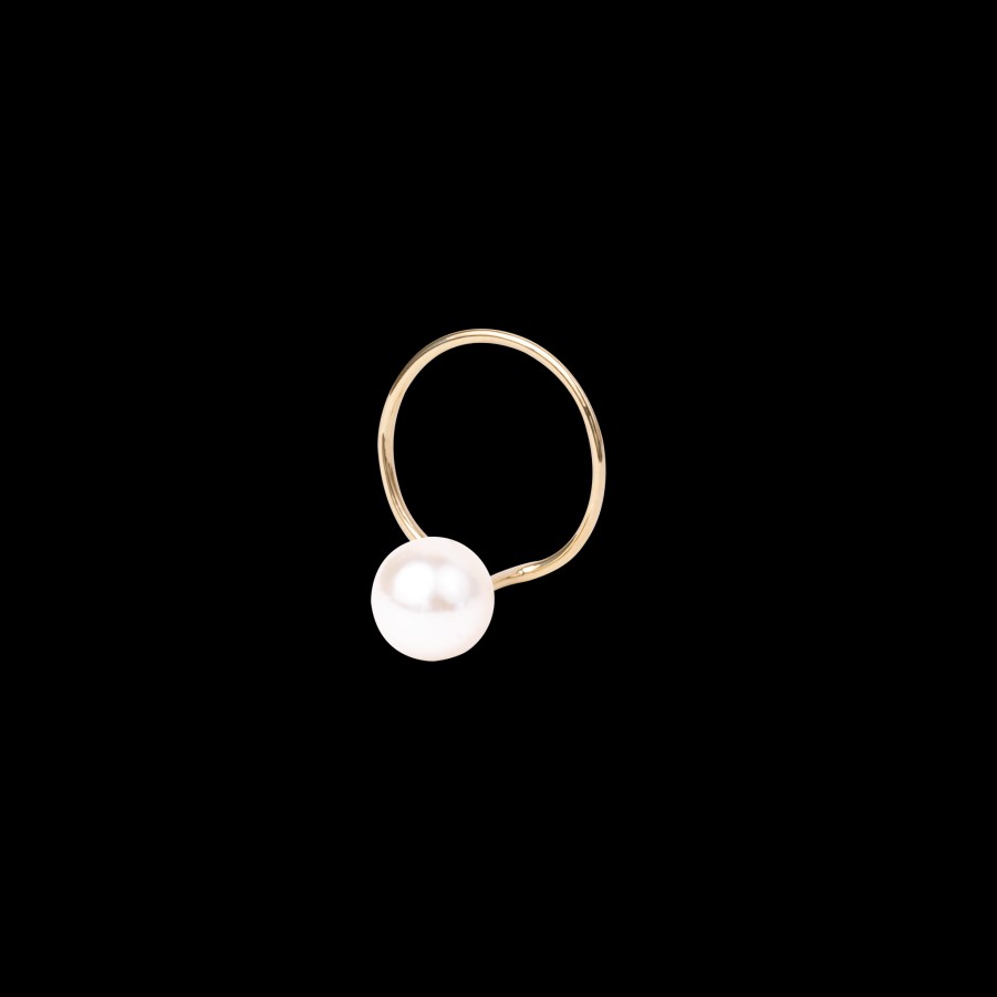 Pierced Earrings Loyal.e Paris | Catchless Pearl Hoop Earring