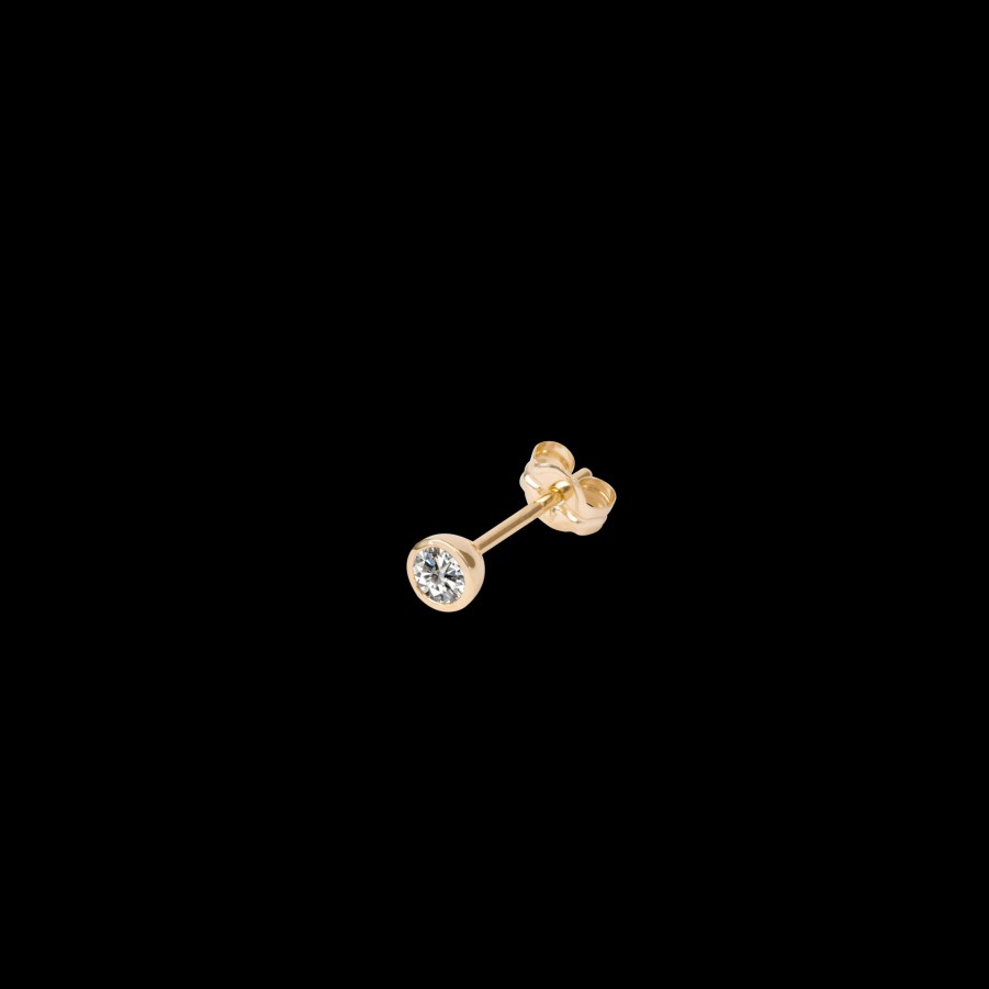 Pierced Earrings Loyal.e Paris | 0.1Ct Bezel Diamond Stud