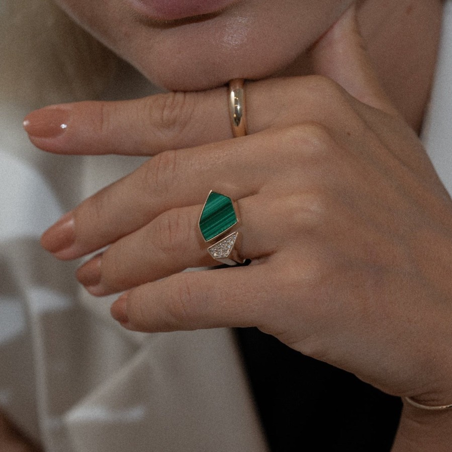 Ring Loyal.e Paris | Hexagon Signet Ring [Malachite]