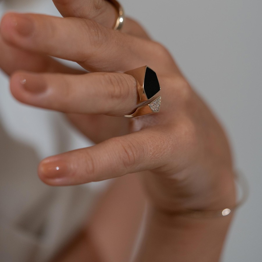 Ring Loyal.e Paris | Hexagon Signet Ring [Onyx]