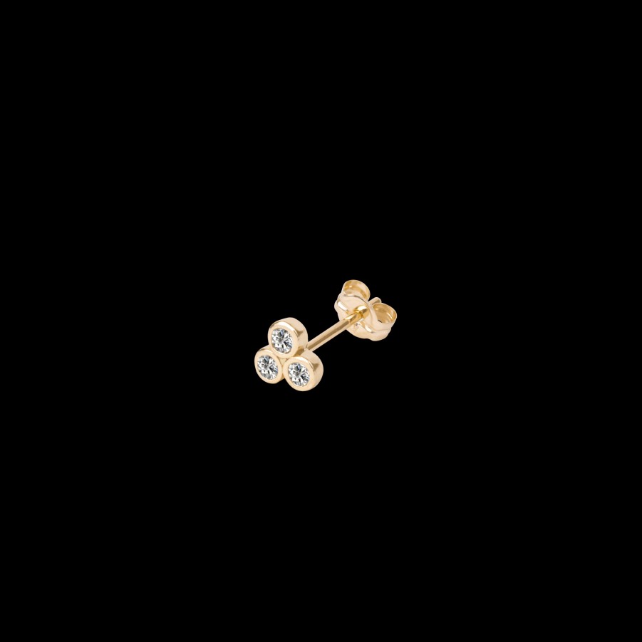 Pierced Earrings Loyal.e Paris | Triplet Diamond Stud